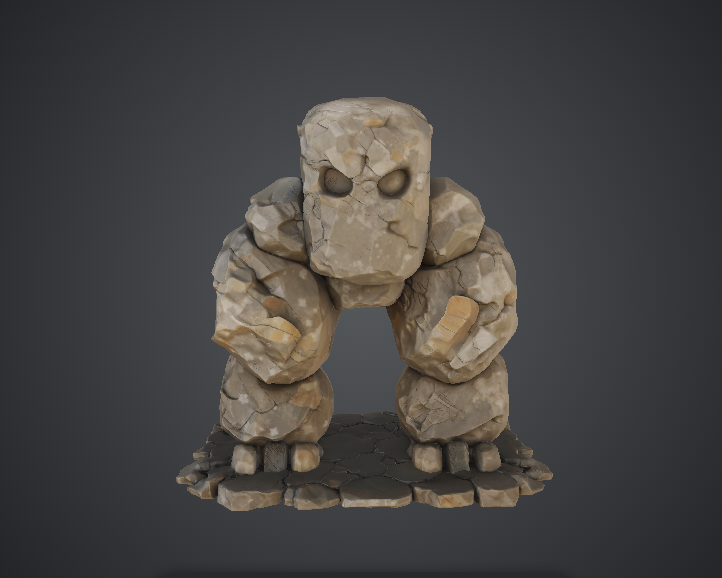 Stone Golem – Rock Elemental Creature 3D model by BelBuilds