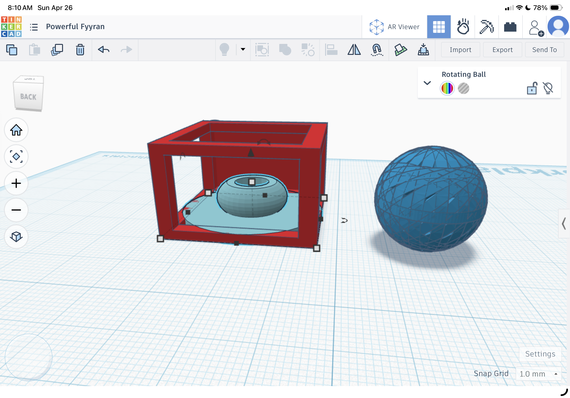Golf ball with golf ball stand