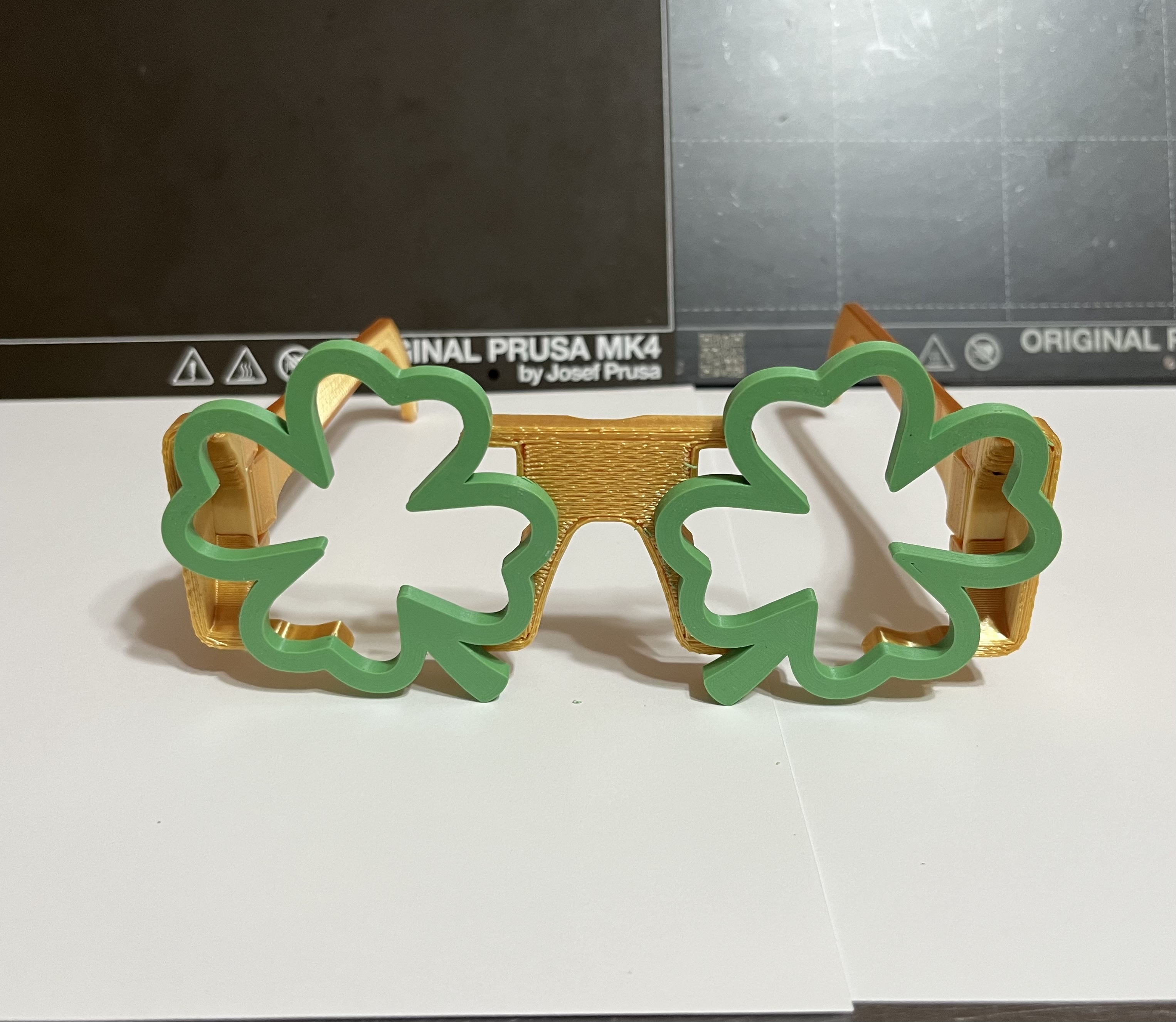 Saint Patrick's Day Clover Glasses. Print in Place Hinge, No MMU required.