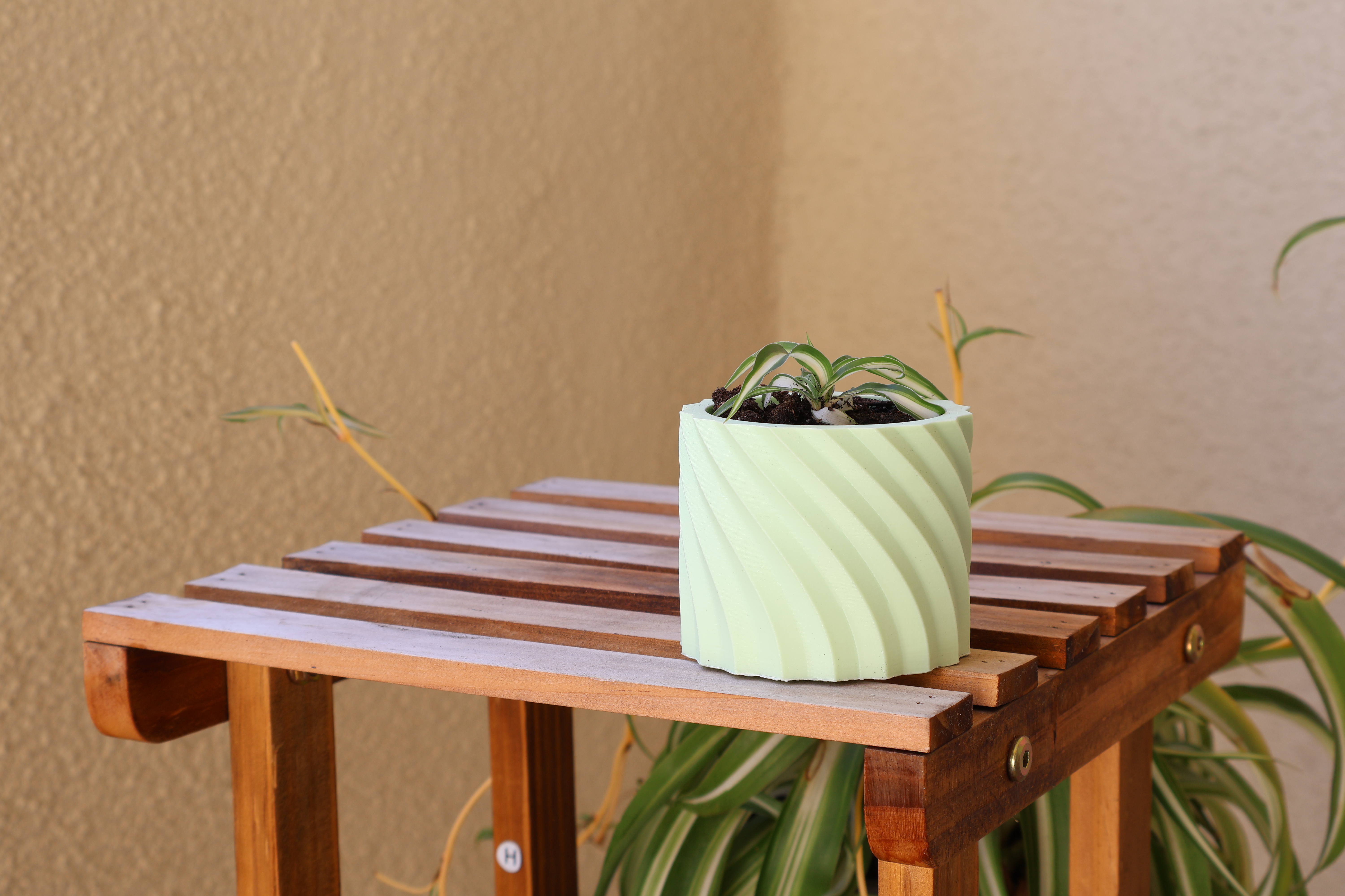 Spinning Spiral Pot with drainage holes