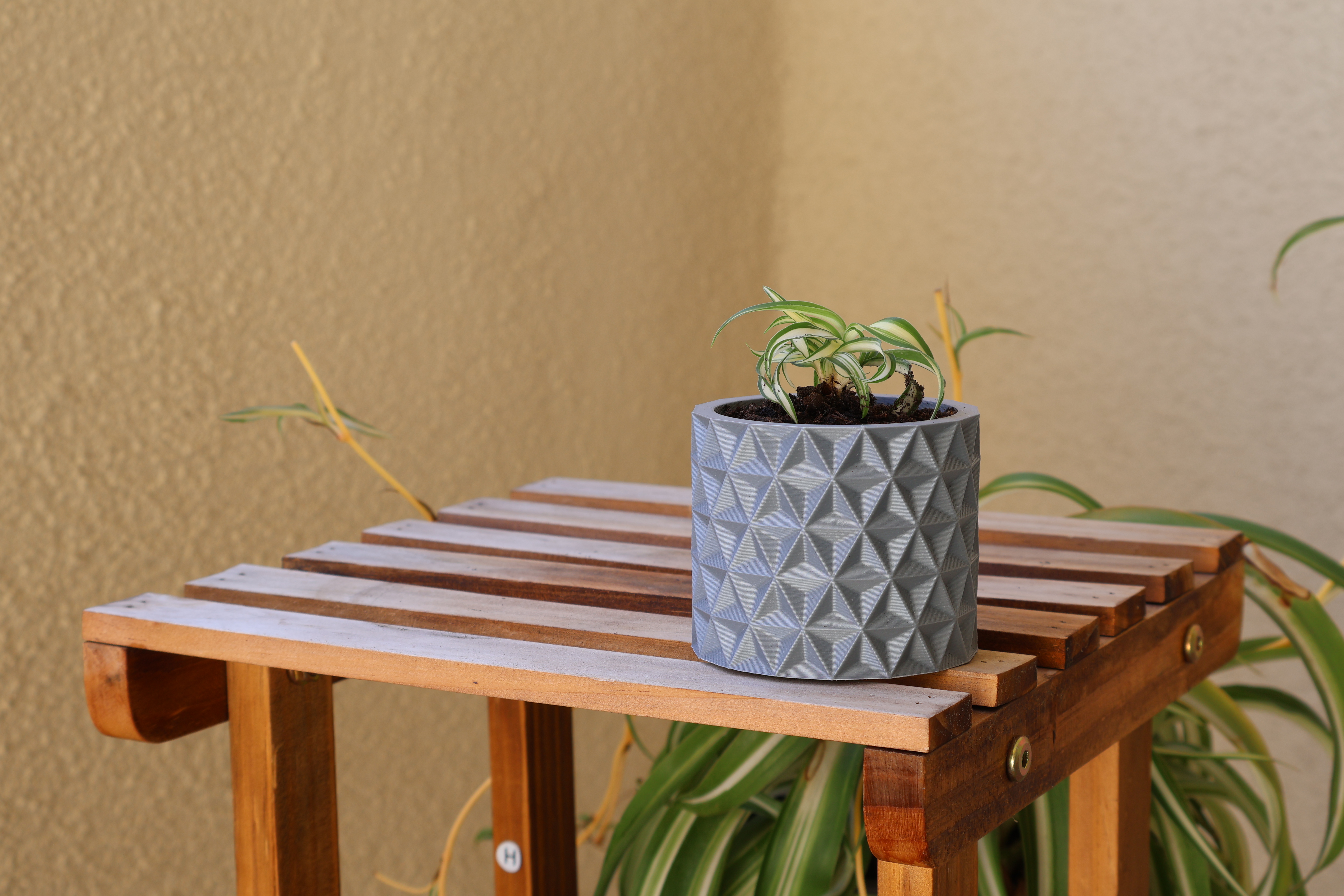 Traditional Triangle Pot with drainage holes 3D model thumbnail