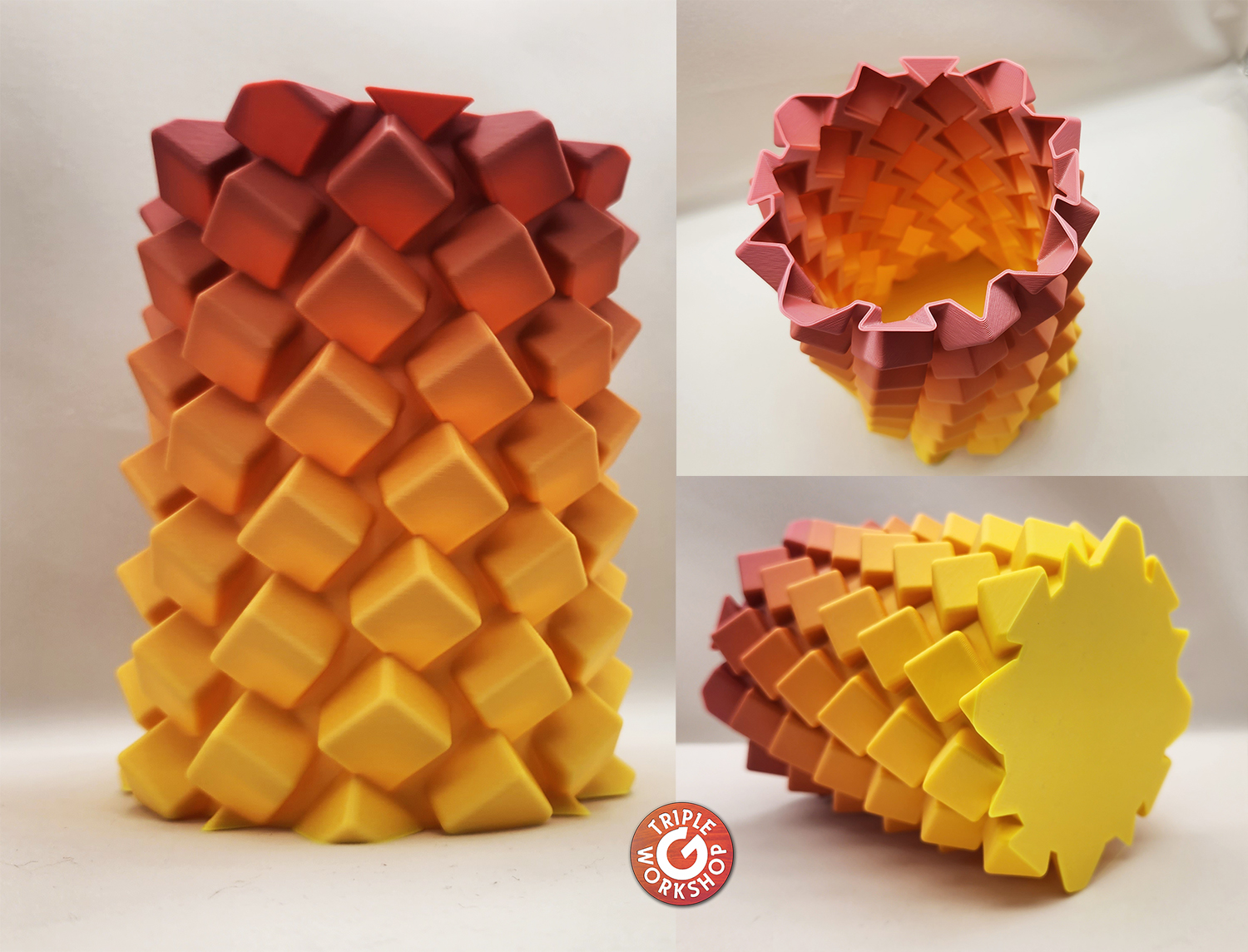 ◇ Sugar Cube Spiral Vase ◇ 3D model thumbnail
