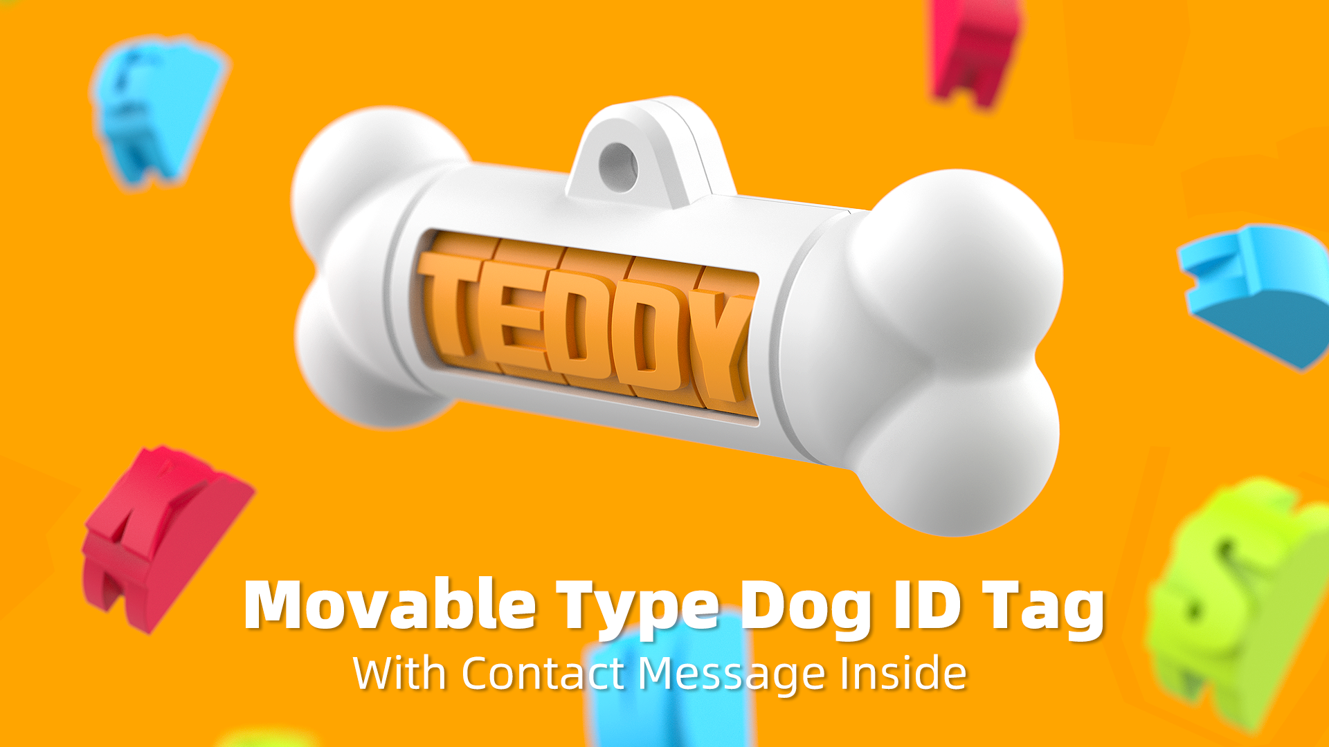 Movable Type Dog ID Tag