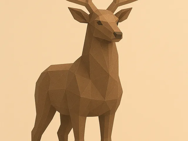 Low poly deer with antlers