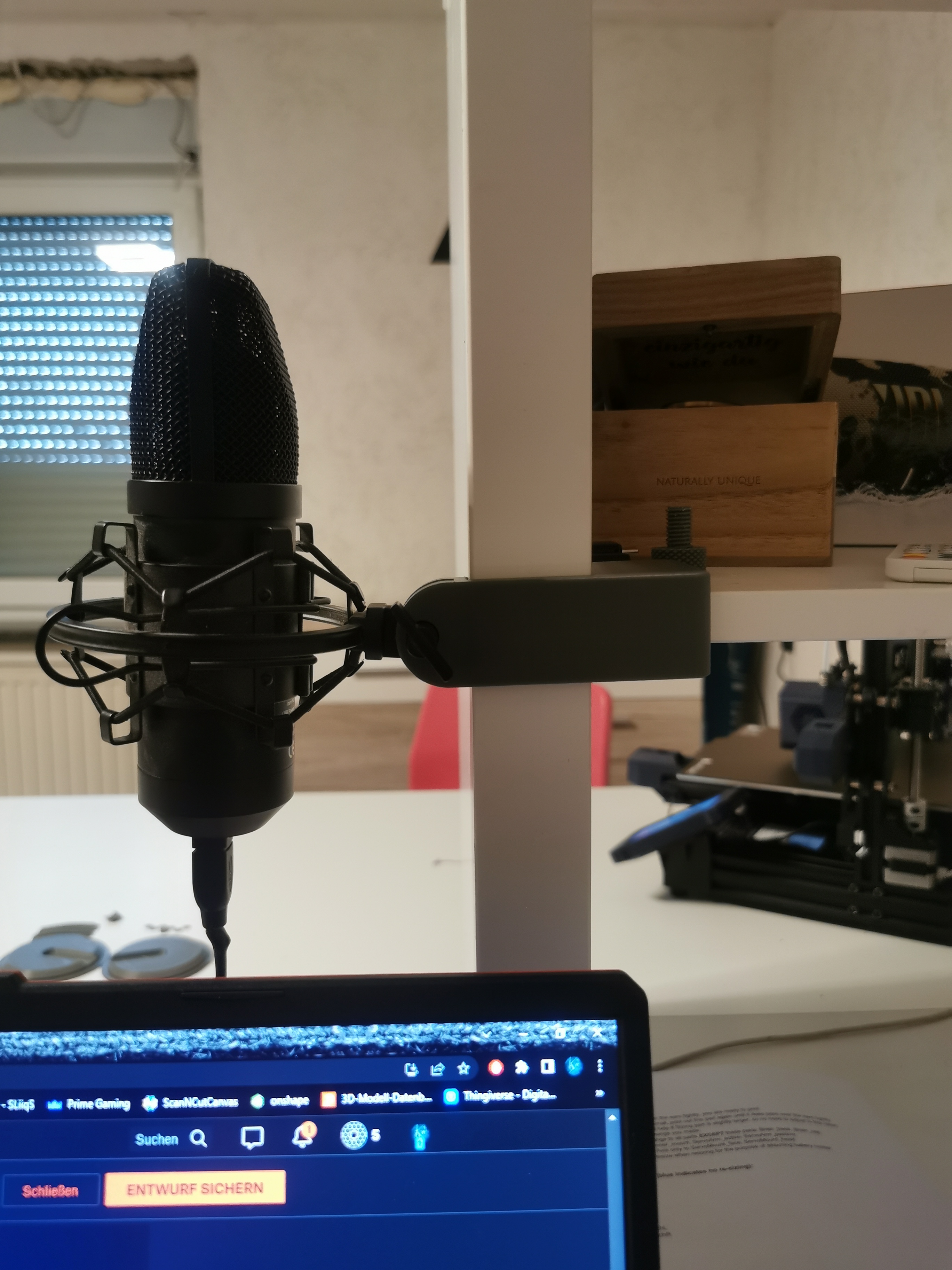 Microphone mic mount for Ikea Kallax