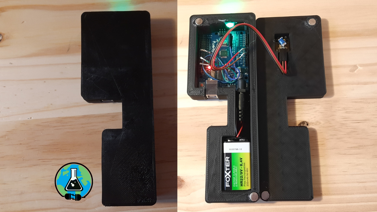 Case for tilt-switch, arduino and led - Boite pour tilt-switch, arduino et une led