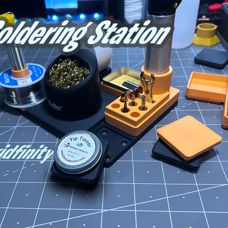 Gridfinity dual 1kg solder wire dispenser by vben, Download free STL model