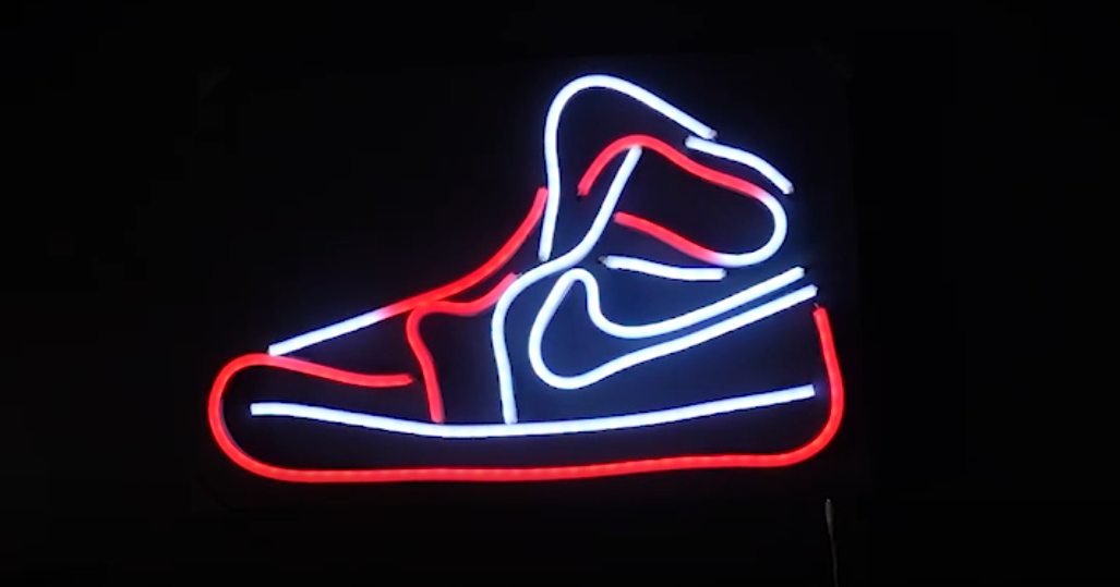 Nike shoe hot sale neon light