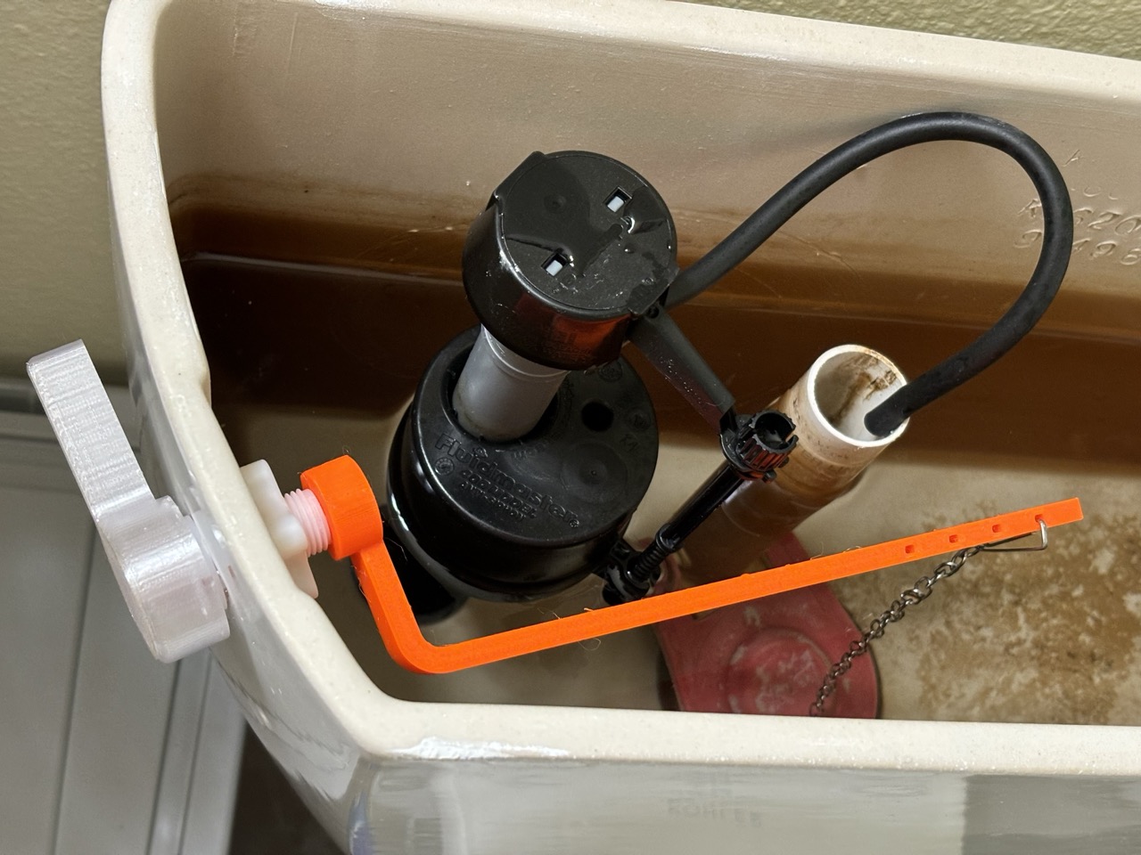 Toilet Flush Handle System with Angled Lever image 2