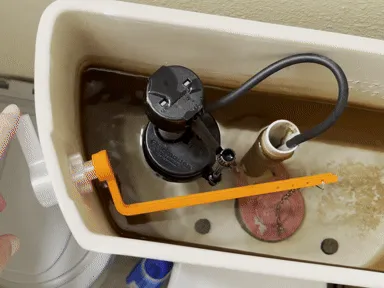 Toilet Flush Handle System with Angled Lever