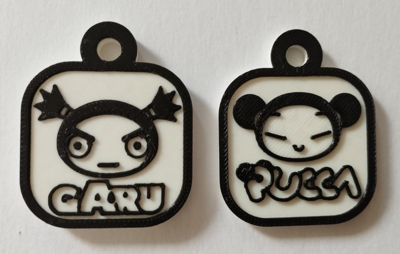 Pucca and Garu keychains 3D model