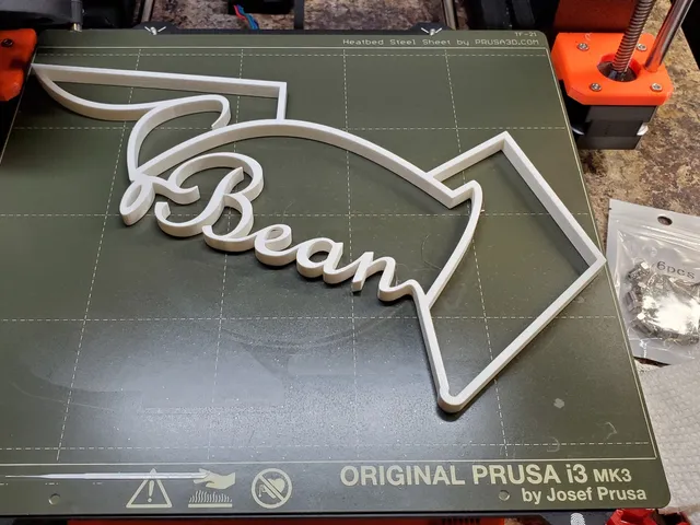 Bean's Name placard