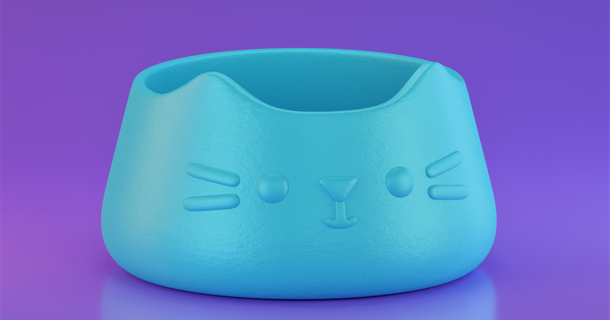 kawaii cat plate/ bowl by Rebeca Morales | Download free STL model ...