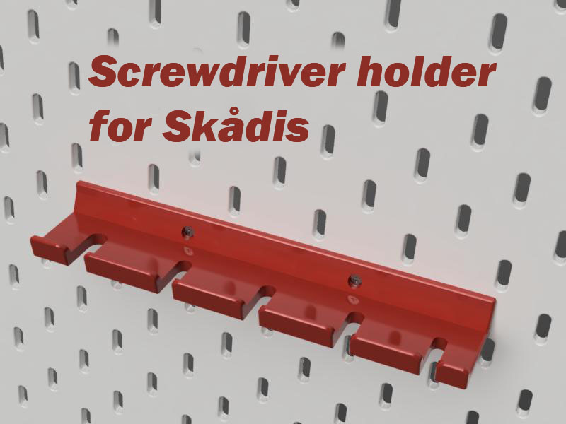 Screwdriver holder for the Skadis board