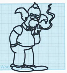 Krusty the Clown - smoking Wall art