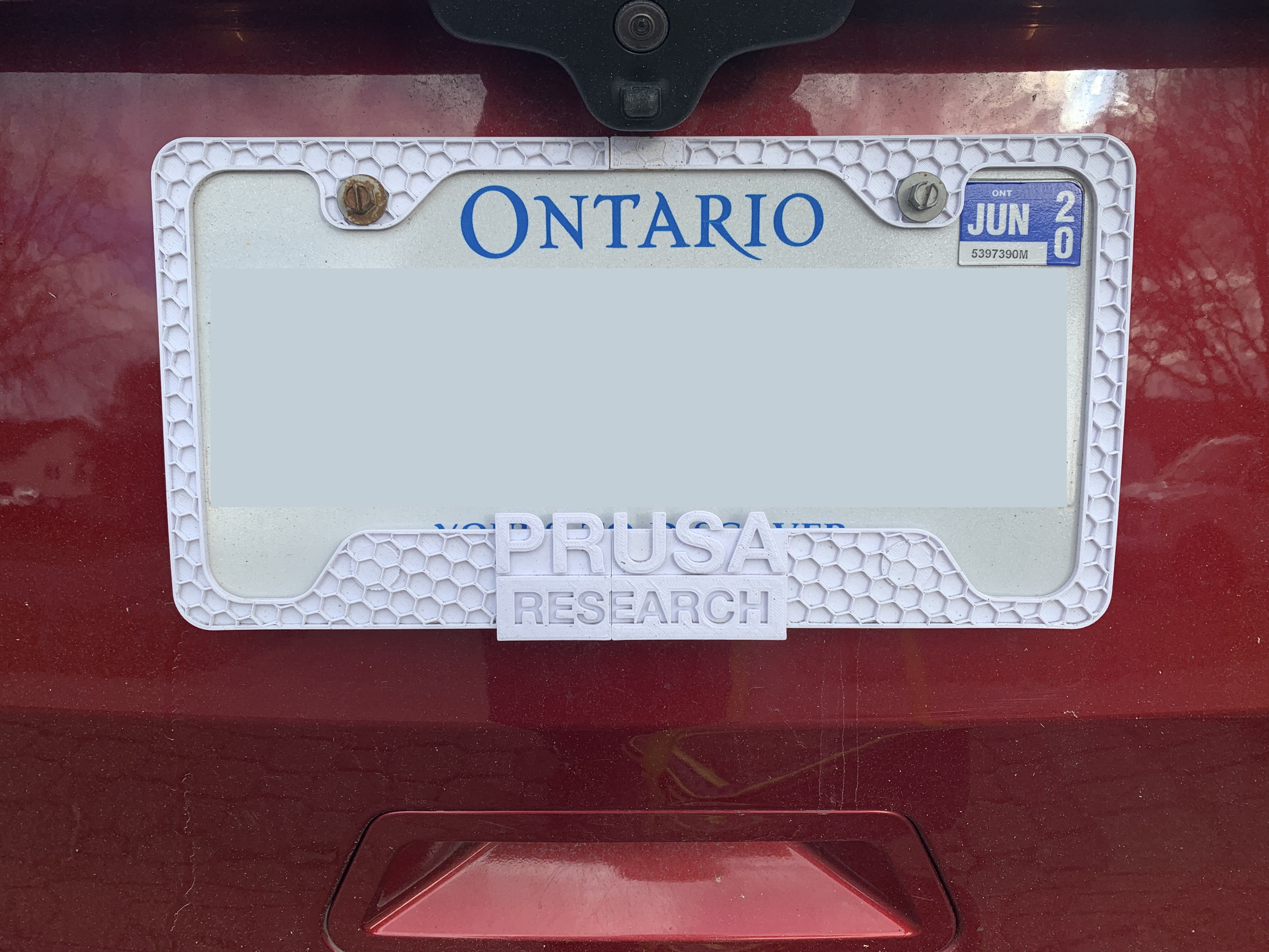 Prusa License Plate Frame
