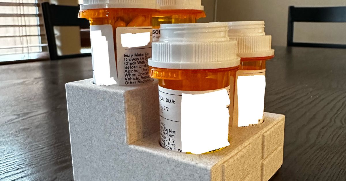 Pill Bottle Rack (Walgreens 32mm) by MrFlippant, Download free STL model