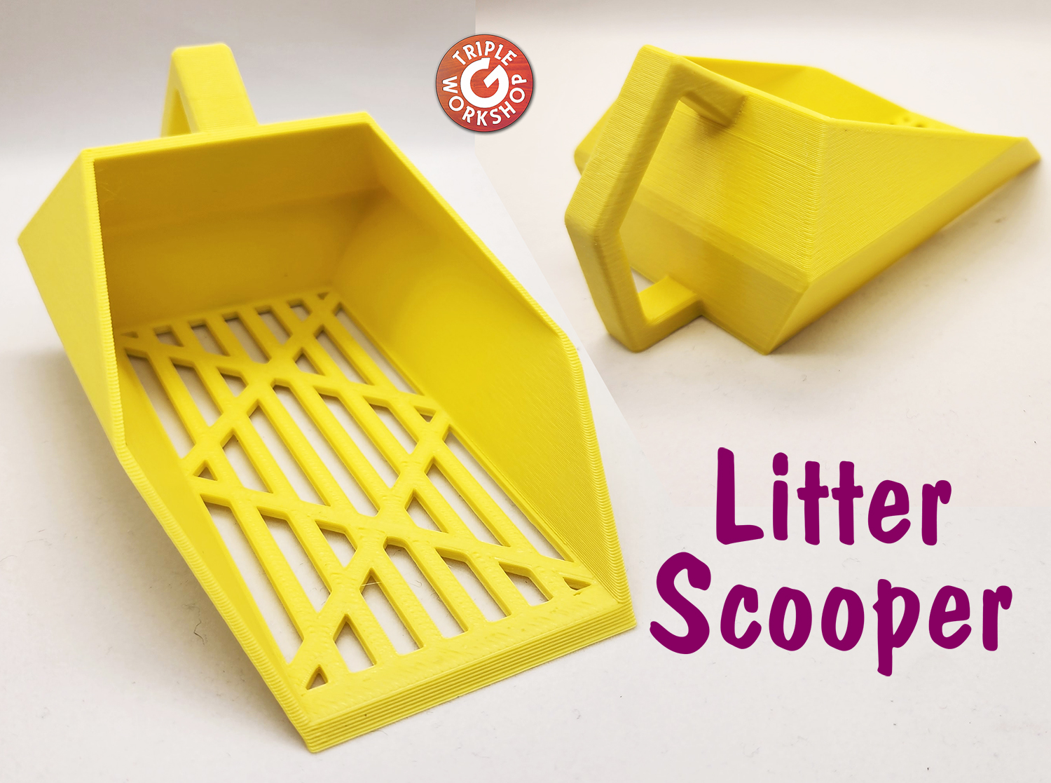 Pet Litter Scooper - No Supports 3D model thumbnail