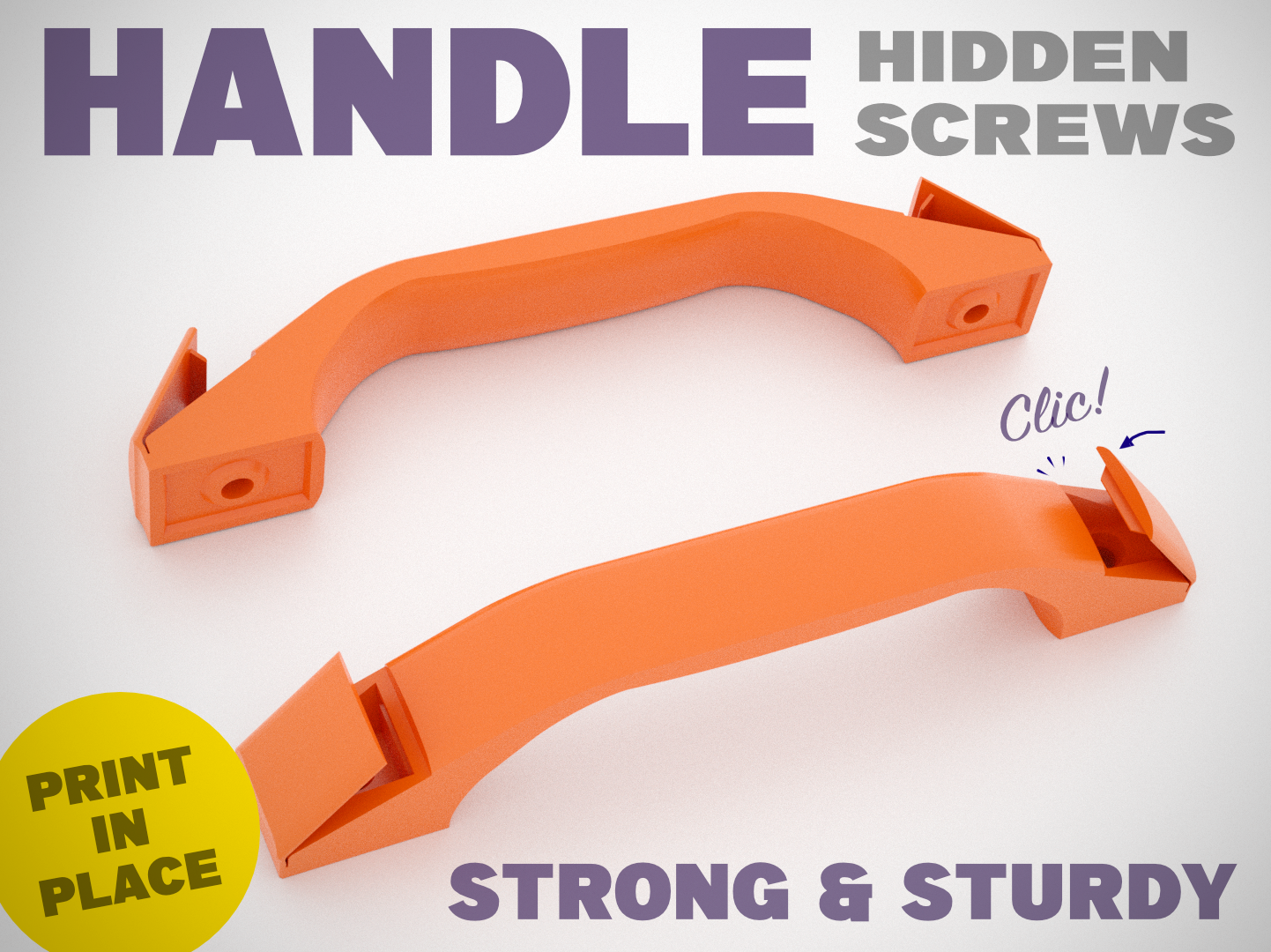 Handle with hidden screws