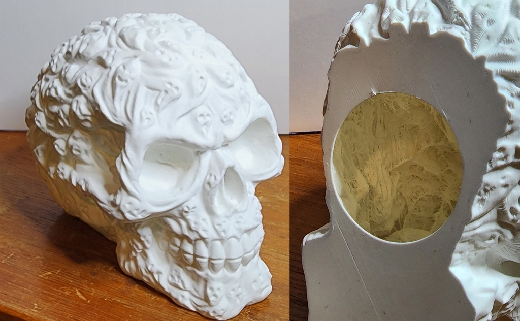 Souls Skull (Remix) with hollow LED Candle opening