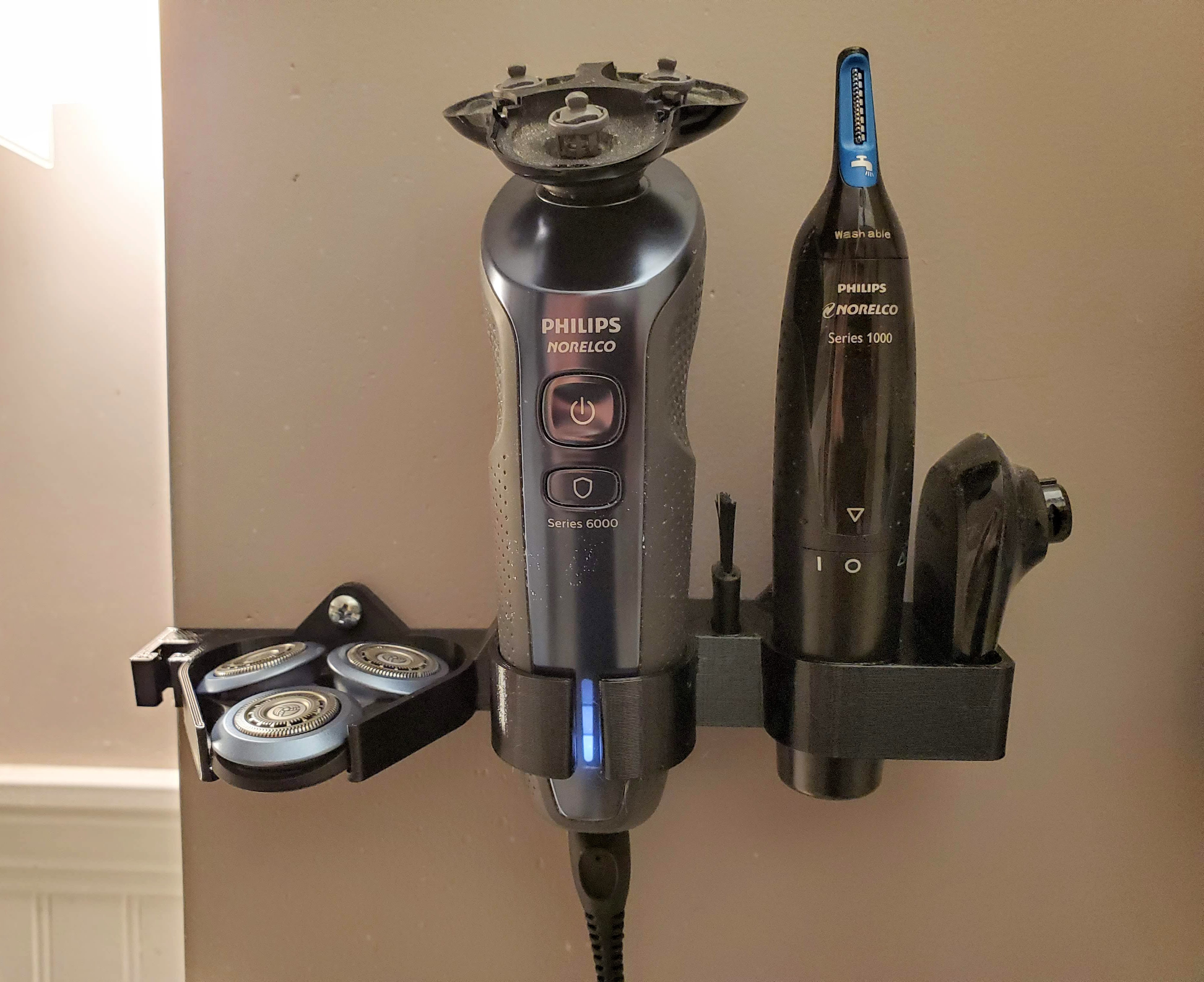 Philips Norelco Shaver and Trimmer Stand and Organizer, Wall-Mounted