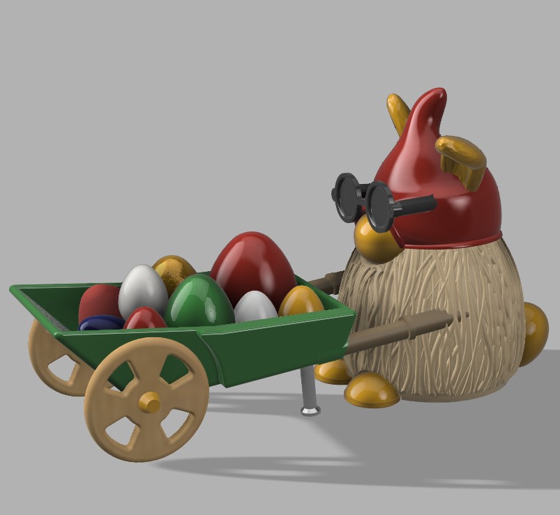 Miniatura 2 do modelo 3D Easter gnome (with wheelbarrow)