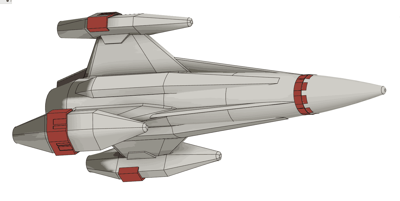 Miniatura 11 do modelo 3D Retro space ship 2 type