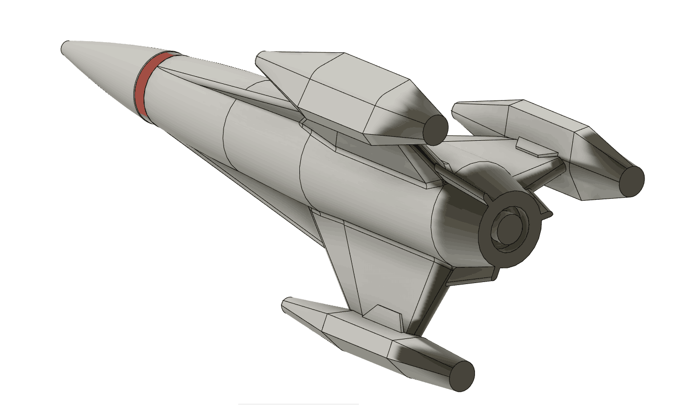 Miniatura 6 do modelo 3D Retro space ship 2 type
