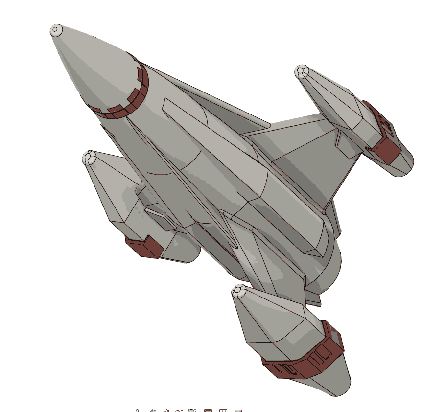 Miniatura 9 do modelo 3D Retro space ship 2 type