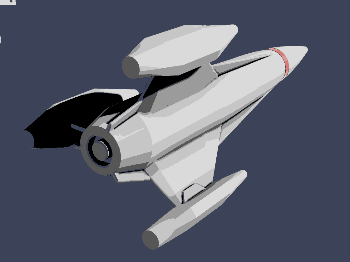 Miniatura 4 do modelo 3D Retro space ship 2 type