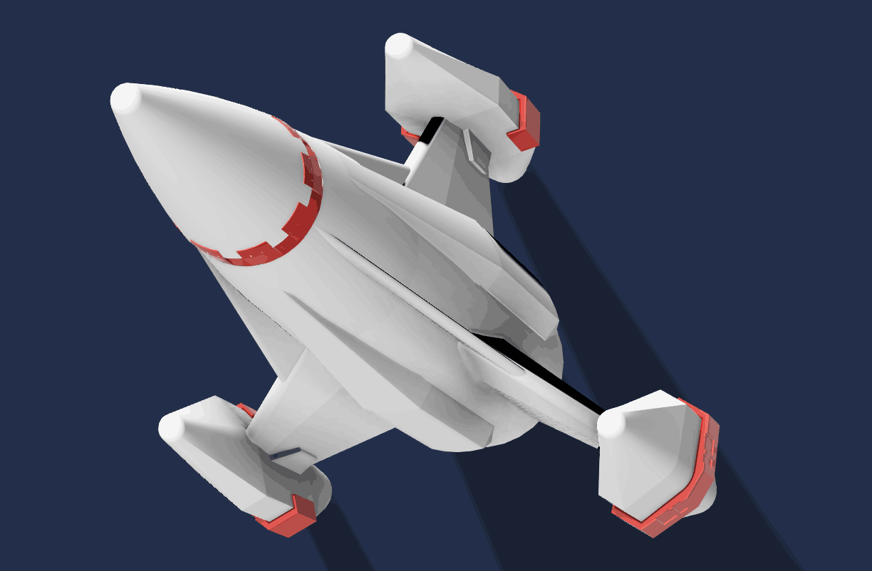 Miniatura 14 do modelo 3D Retro space ship 2 type