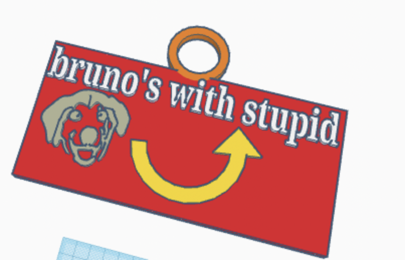 I'm with stupid dog tag-Bruno