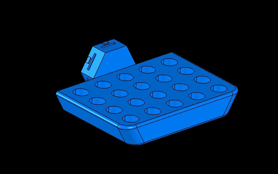 3D printer nozzle storage tray with single full size honeycomb attachment for the HSW