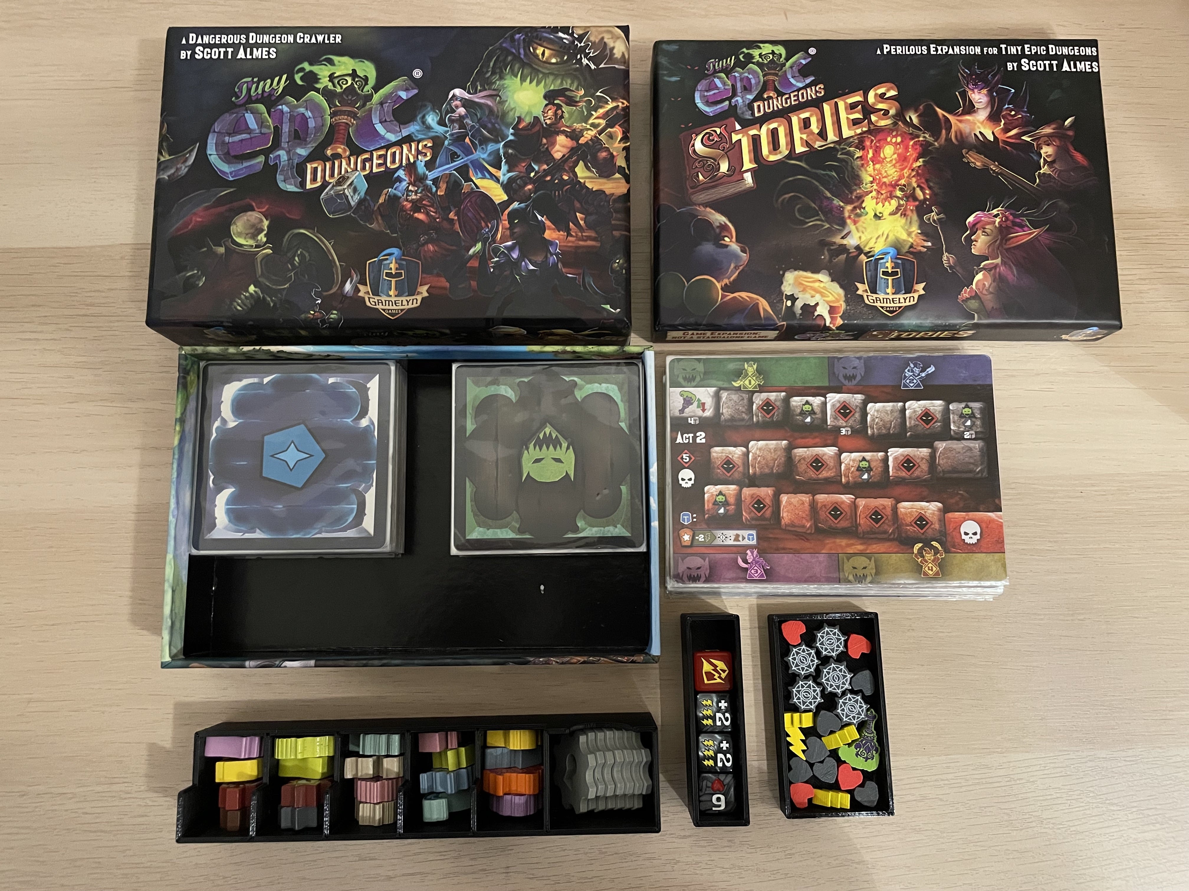 Tiny Epic Dungeons (incl. Expansion) sleeved fit Inlay/Organizer by ...