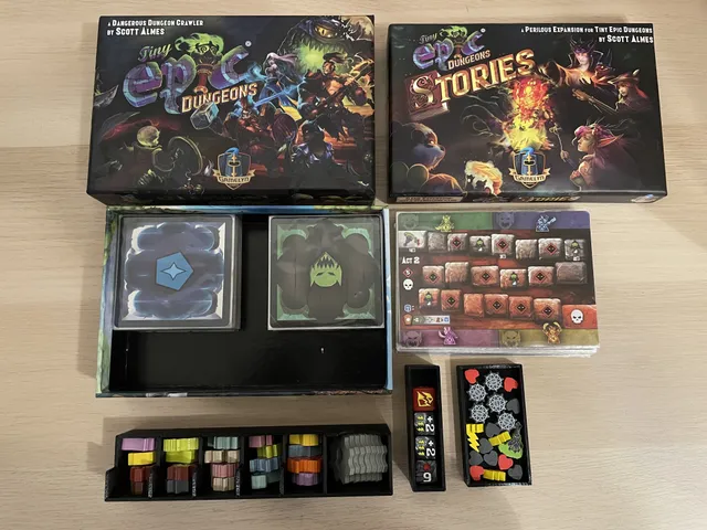 Tiny Epic Dungeons (incl. Expansion) sleeved fit Inlay/Organizer