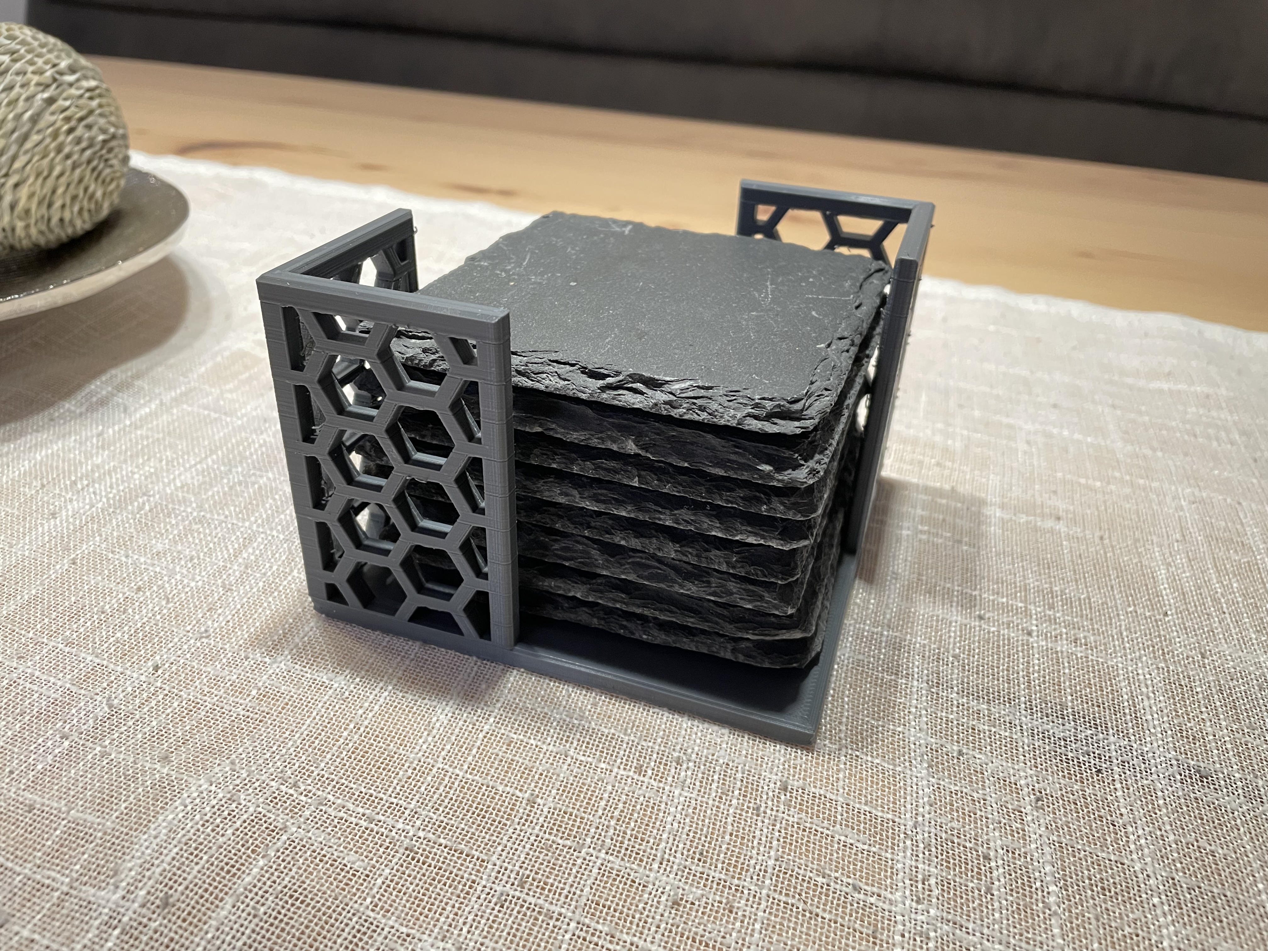 Coaster Holder 10x10cm Hex-Design