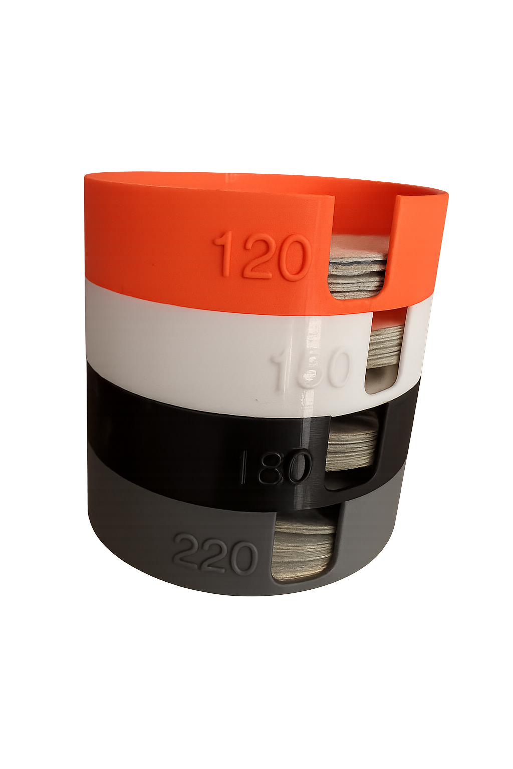 Stackable Sanding disc holders w/ alignment posts — thumbnail 3