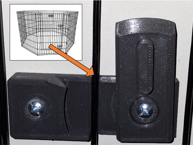 Quick Release Fastener for Pet Indoor/Outdor Exercise Pen (Print-in-Place)