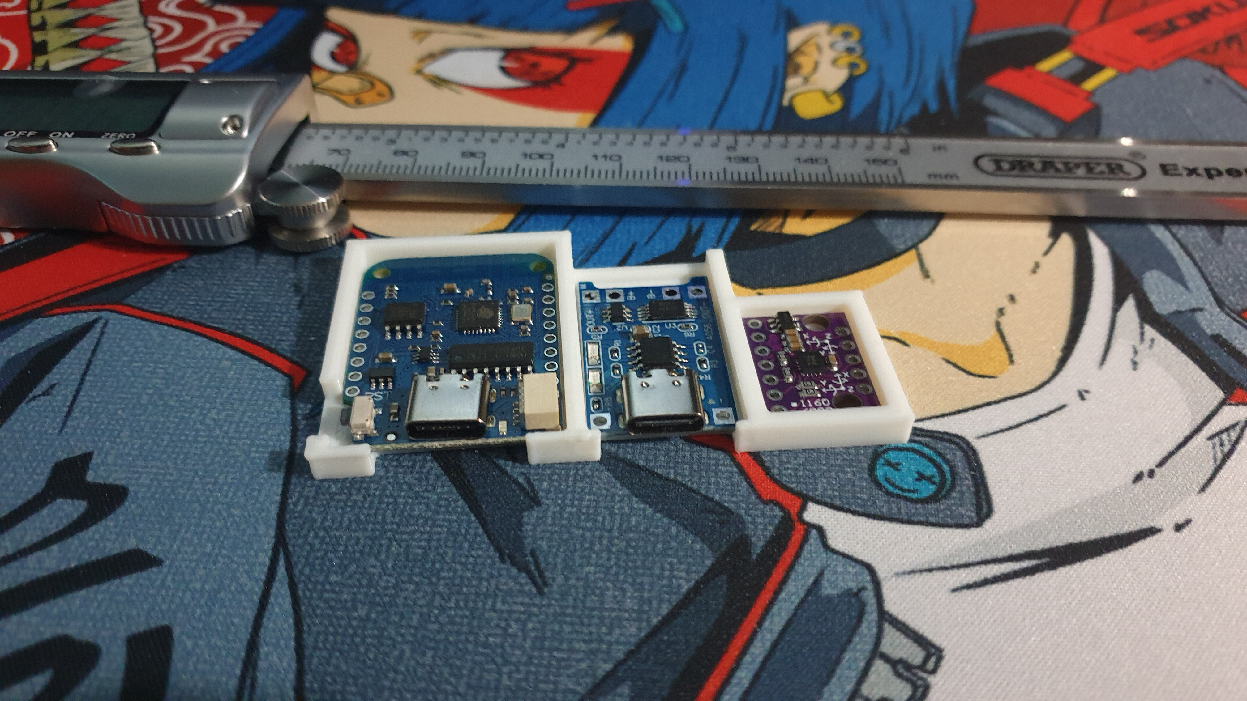 Wemos LOLIN D1 mini V4 - TP4056 - BMI160 Holder(s) - SlimeVR or other - Split and Combined