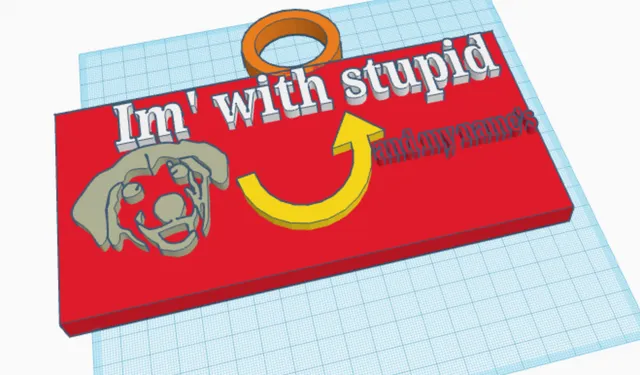 Customizable I'm with stupid dog tag
