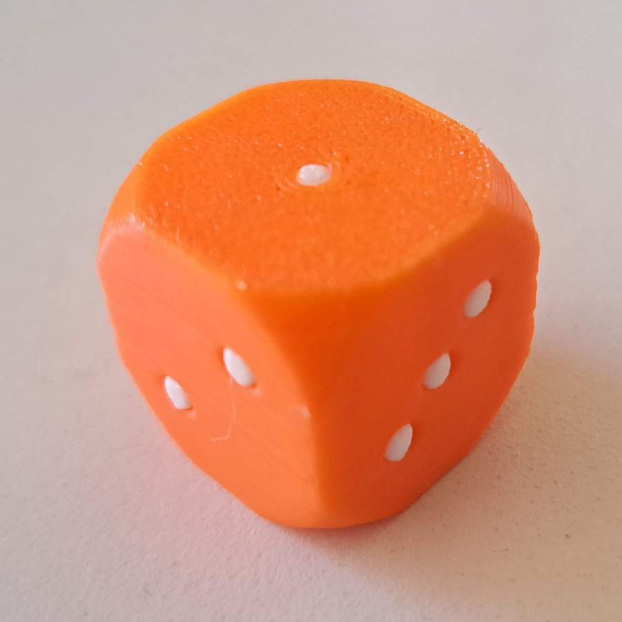 Dual color D6 dice for multicolor 3D printing 20x20x20 mm cube by ...
