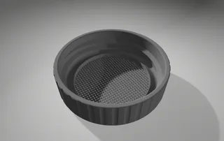 Cap with sieve for gridfinity bottle
