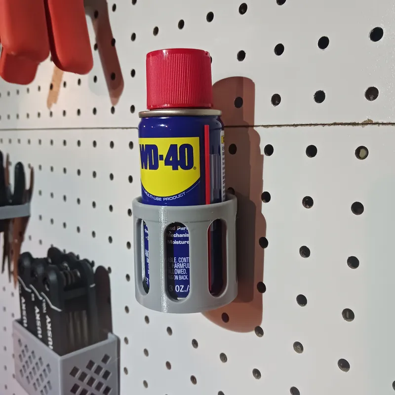 Mini WD-40 holder for 1/4 Pegboard by moxieman19, Download free STL model