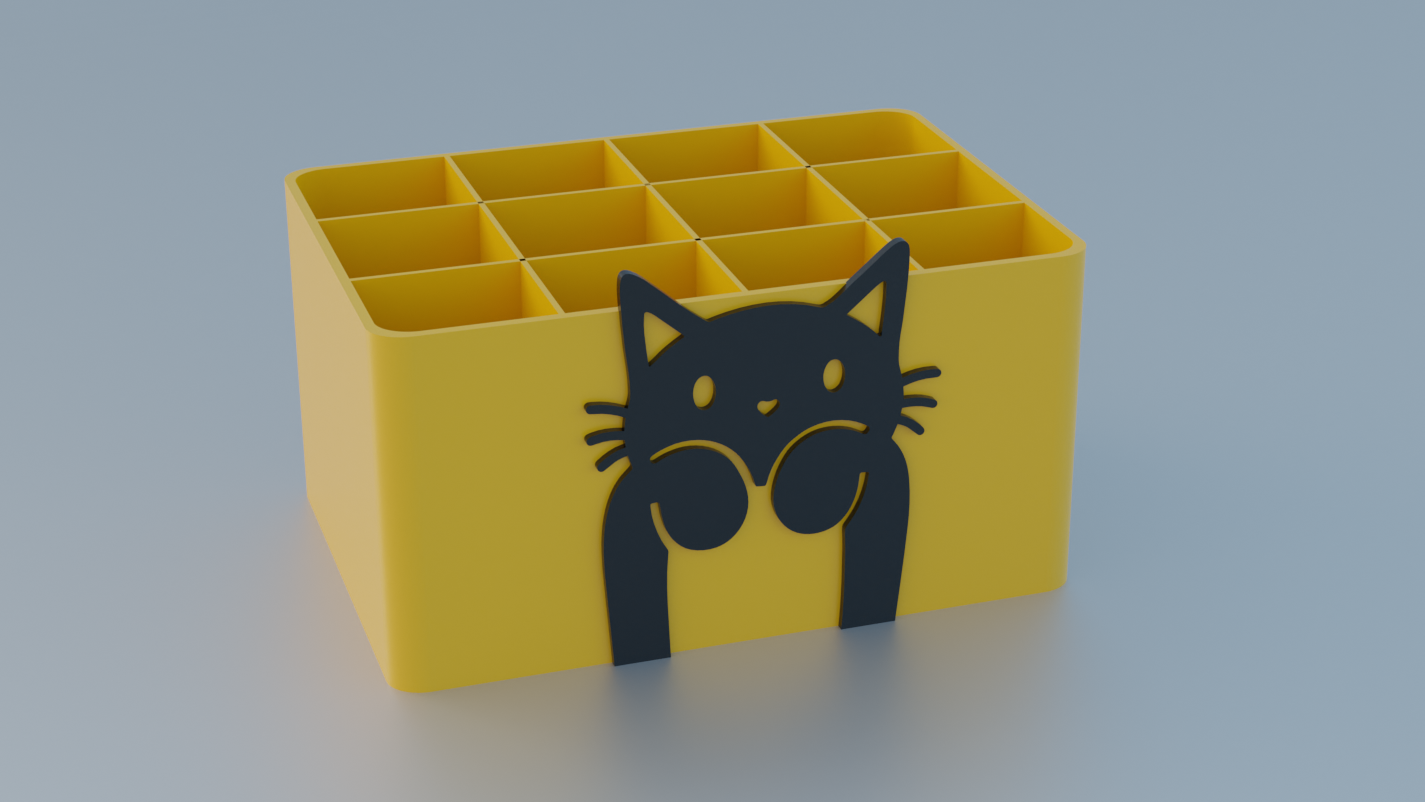 Pencil Box / Desk Organizer 3D model thumbnail