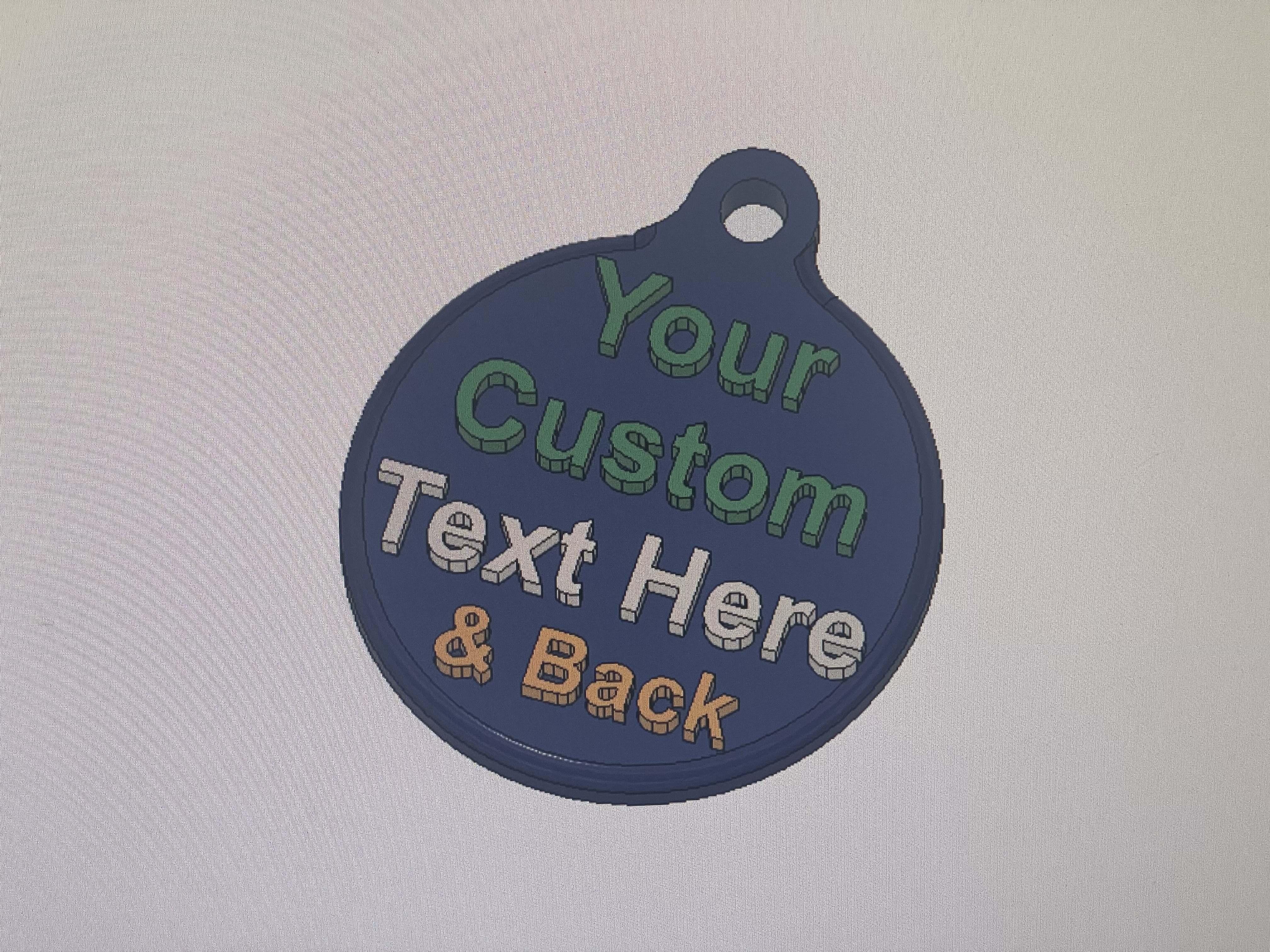 Custom Text Dog Tag (Circle)