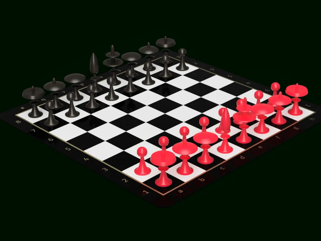 Chess Game 3d Illustration Italian Opening Stock Illustration