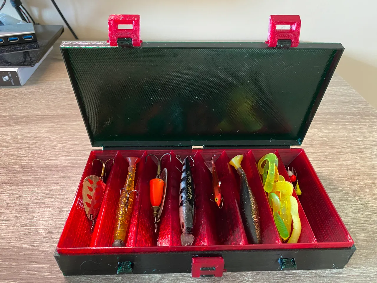 spinner bait box with lures