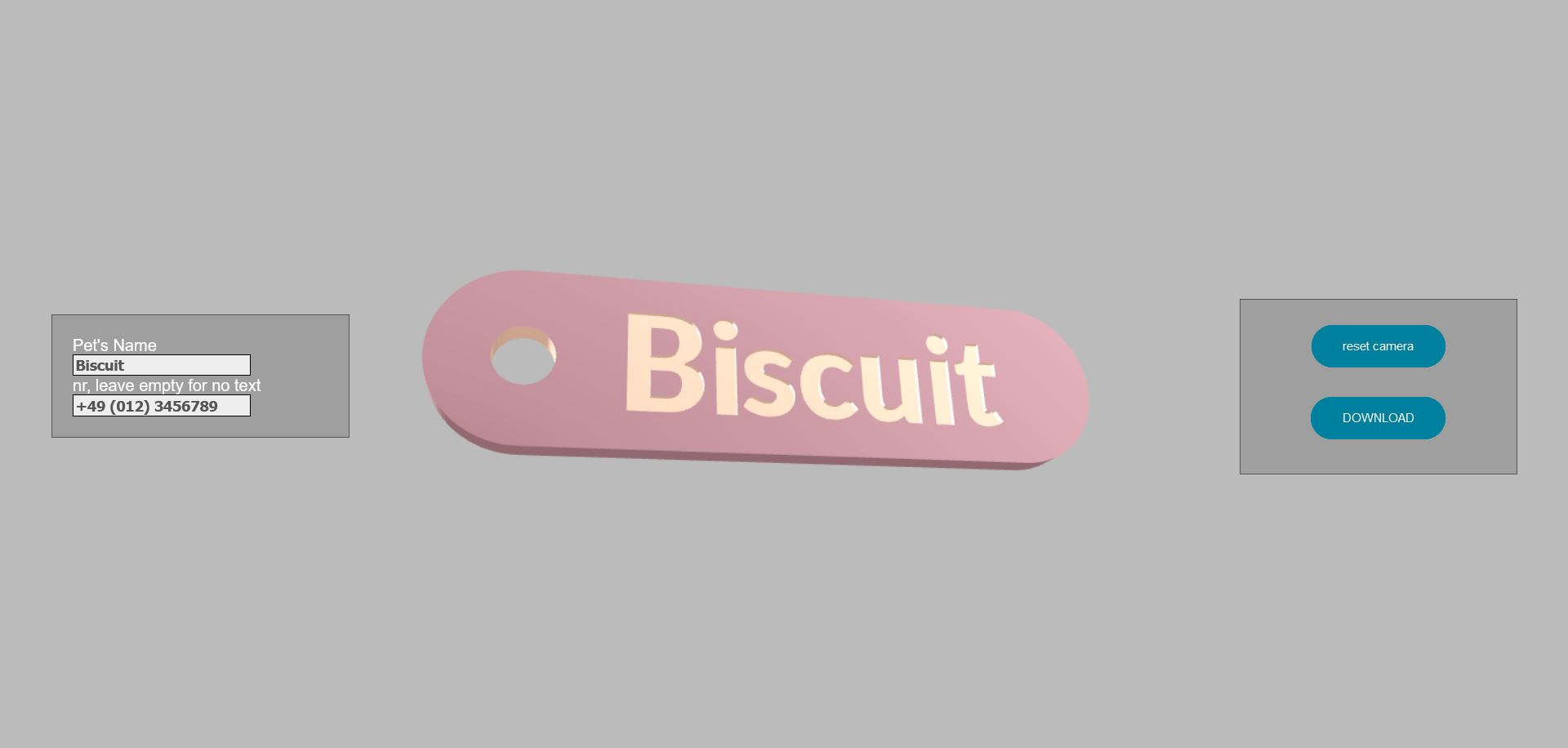 Minimalist dogTagCustomizer