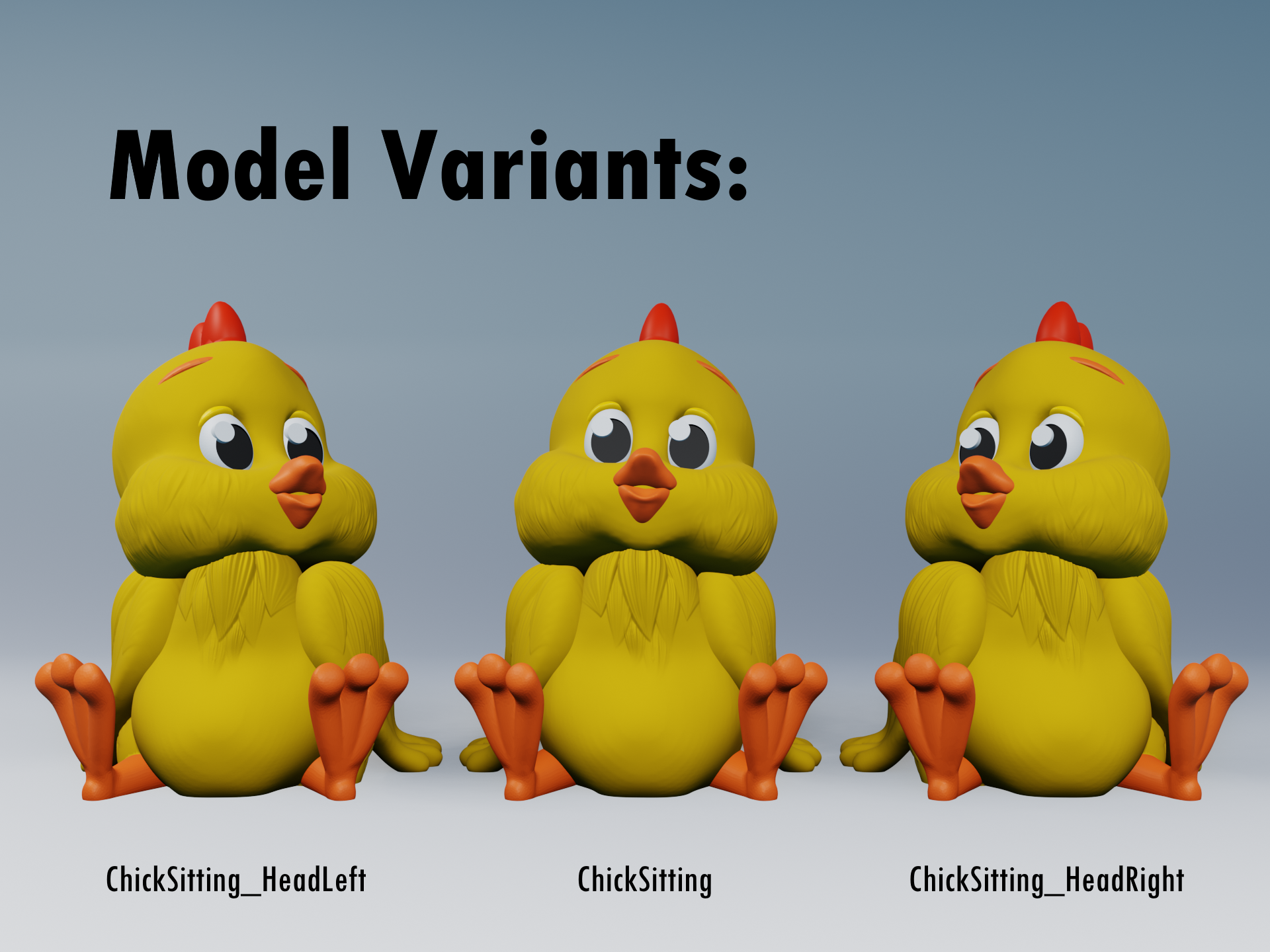 Miniatura 3 do modelo 3D Cute Cartoon Easter Chick No. 2