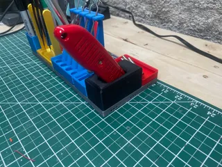 Gridfinity xacto knife holder - with magnet holes by maxelman, Download  free STL model